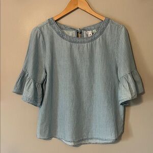 Susina Chambray Top‎ Size Small 100% Cotton